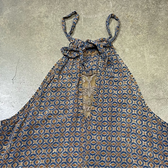 Gimmicks x BKE Buckle Boho Lace High Neck Halter Top Geometric Cottagecore - Picture 5 of 11